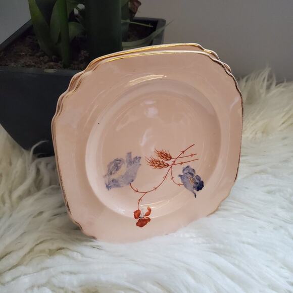 Royal Beige Ware 6.5" Legion Blue Poppy Flower Bread Plate Set (2) - Picture 4 of 9